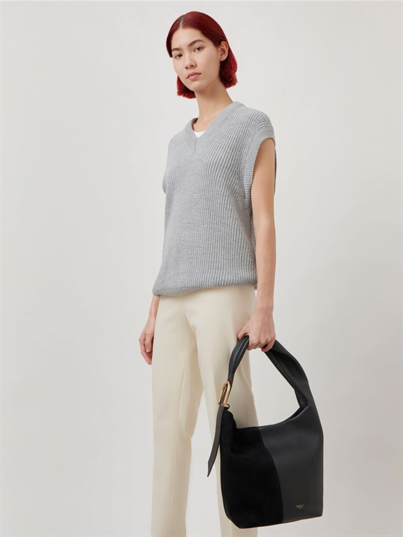 Mulberry Retwist Hobo Black Matte Smooth Calf & Goat Suede